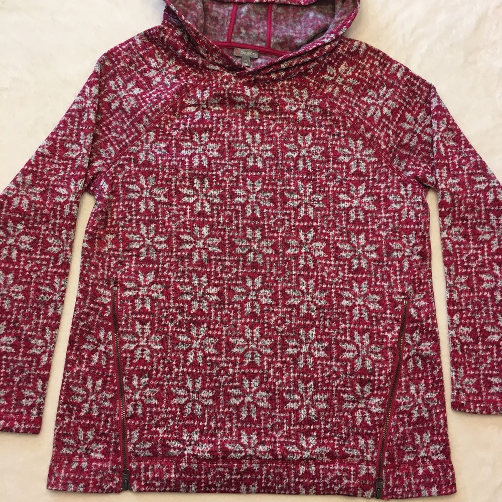 T by Talbots Pink Snowflake Sweatshirt
